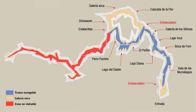 Audioguida del Fiume Sotterraneo Grotte di San José - Mapa