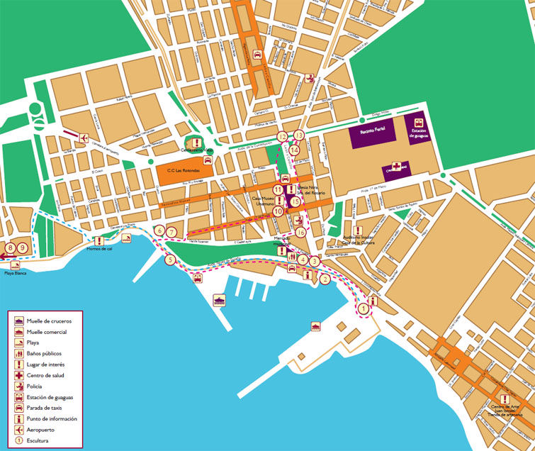 Audioguida di Porto del Rosario - Mappa