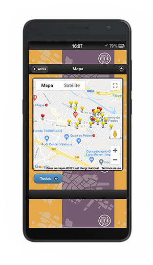 Mappa geolocalizzata per  audioguida AG95  (videoguida multimediale)