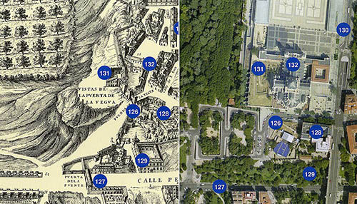 Mappa di Madrid ieri e oggi, realtà virtuale per audioguida